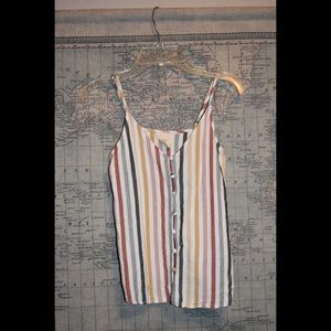 Multicolor Striped Button Tank